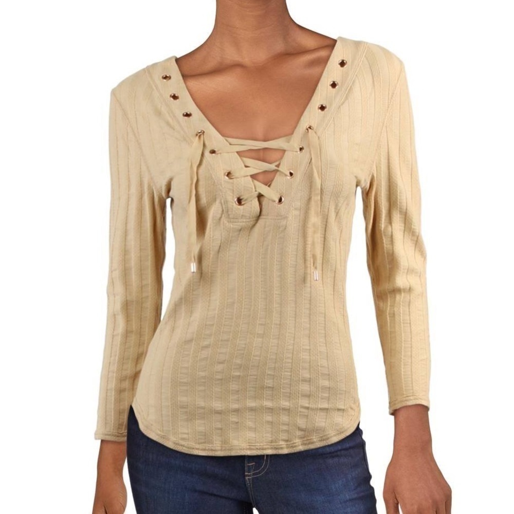 NWT Free People Ice Cold Lace Up Top Sun Fade Size Medium